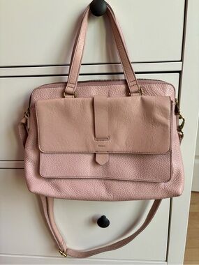 Fossil Large Leather Kinley Bag in Light Pink